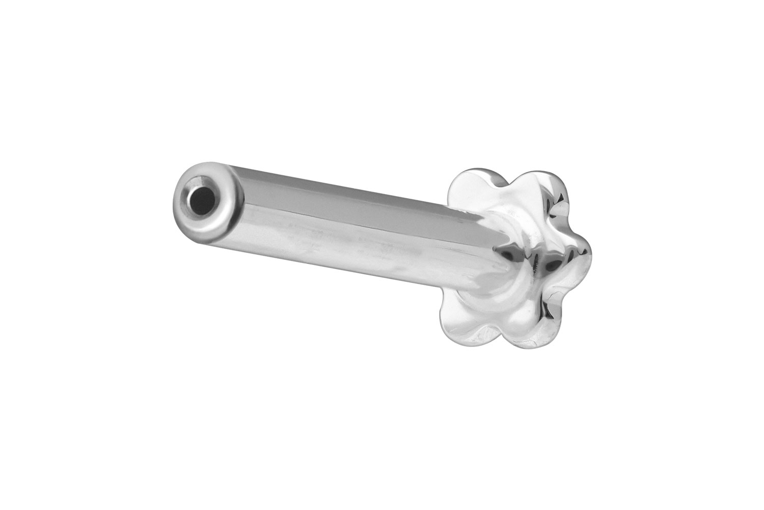14 Karat Gold Labret Piercing mit Push Fit ohne Aufsatz BLUME